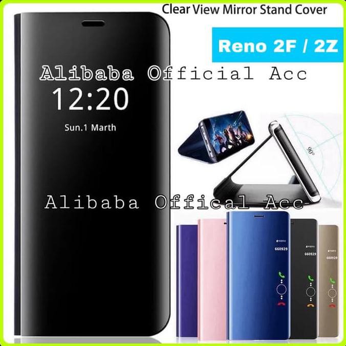 OPPO RENO2 Z RENO 2Z 2 Z CLEAR VIEW FLIP BOOK MIRROR HARD CASE STAND