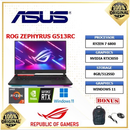 Laptop Gaming Asus ROG Ryzen 7 Series 6800H Keluaran Terbaru