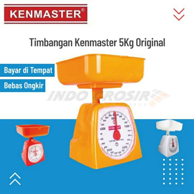 Kenmaster Timbangan kue 5kg Timbangan Jarum Kitchen Scale Timbangan Duduk 5 kg Murah Merah Putih Orange