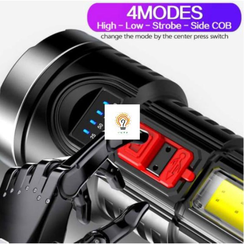 Senter  COB USB Charging Flashlight Super Terang