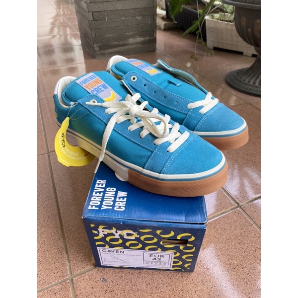 Sepatu FYC CAVEN Turquoise Canvas Suede Gum 100% ORIGINAL BARU BNIB