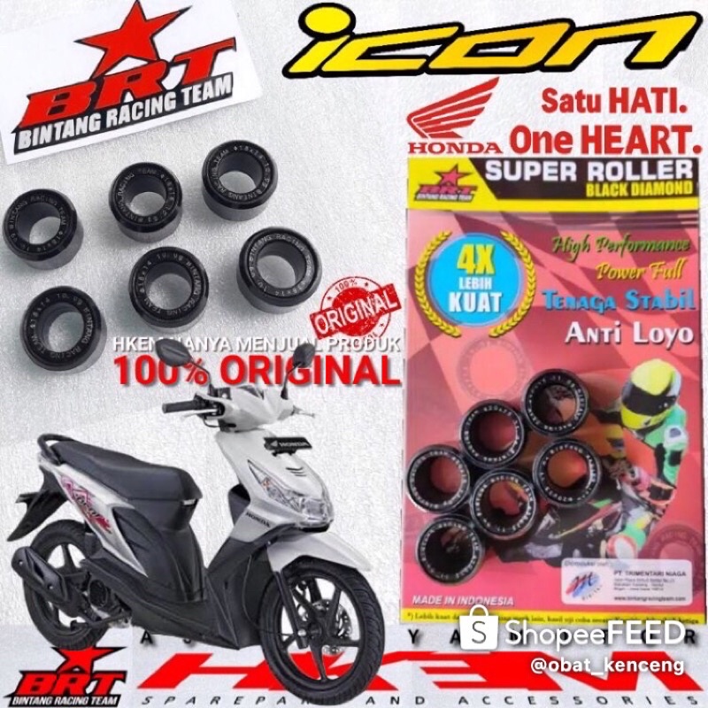 SUPER ROLLER RACING BRT ORIGINAL  ECERAN BEAT KARBU LOLER RESING ECERAN 7-8-9-10-11-12 SPAREPART BAL