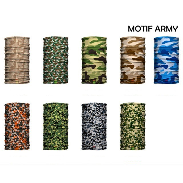 PILIH MOTIF SENDIRI MOTIF ARMY DORENG masker bandana baff balaclava motif tentara kopaska loreng