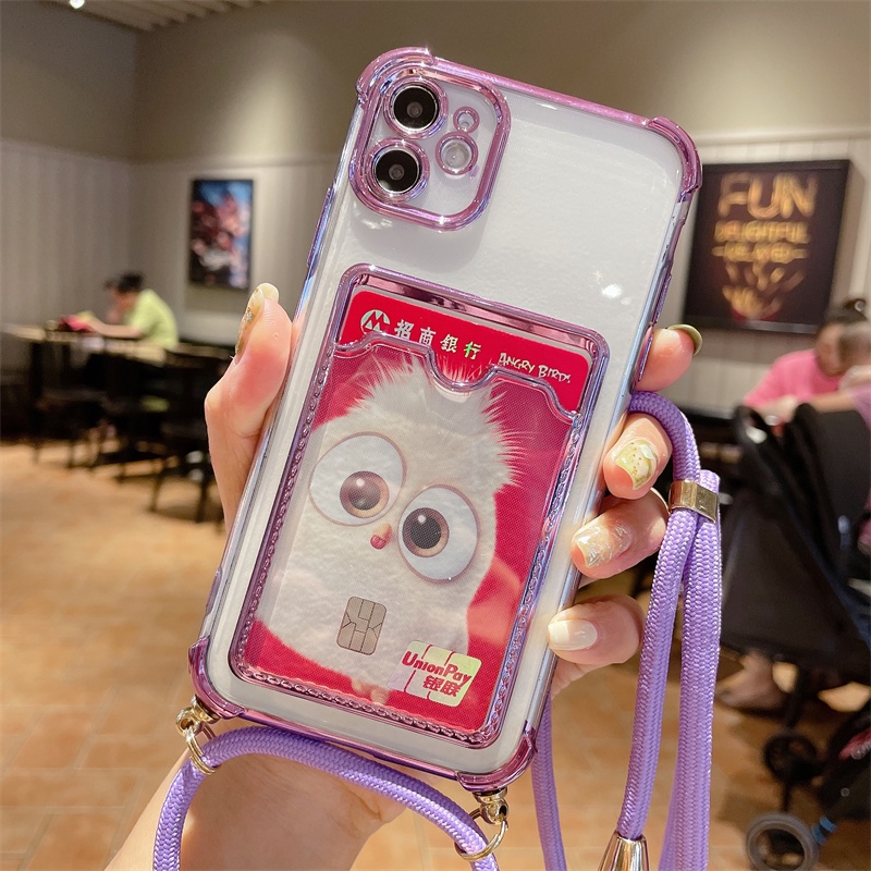 【Lange case iphone】 Electroplating card holder for iphone 12 pro max 11 pro max Xs max XR7/8/se2020 7plus/8plus soft shell protection casing iphone