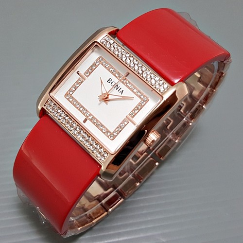 Jam Tangan Bonia Cewek: Jam Tangan Wanita / Cewek Bonia Granit Rantai Mica Red B_SWH