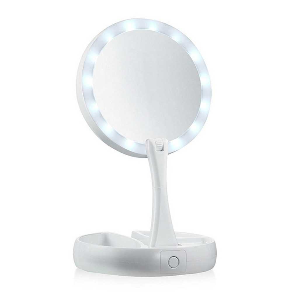 GIJ - -COCO Kaca Cermin Make Up Double Side Magnifier Mirror LED Ring Light