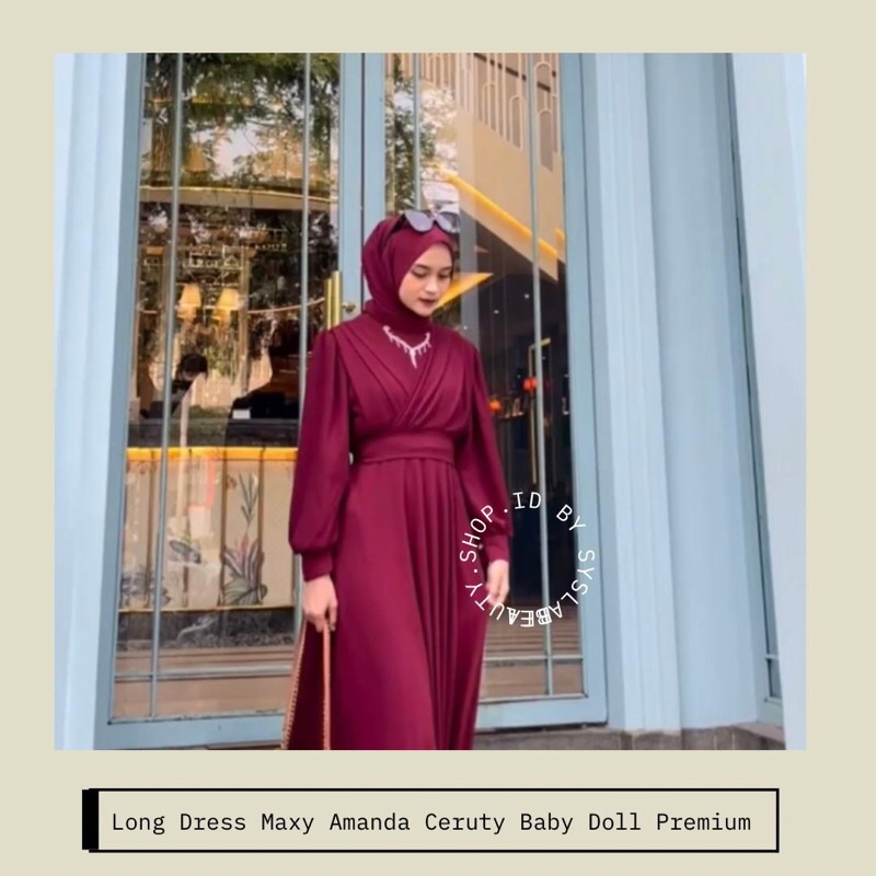 Kinara Dress Full Puring Premium - Gamis Wanita - Dress Ceruty Baby Doll Premium