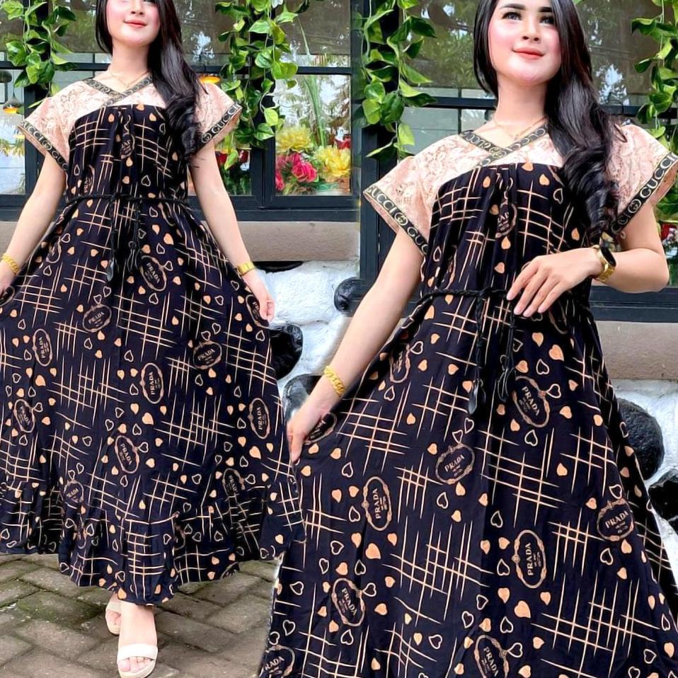 DASTER ARAB SEKDRESS RENDA ULFA HOME DRESS BATIK WANITA DASTER KEKINIAN MURAH BUMIL BUSUI | DMA.27Jn