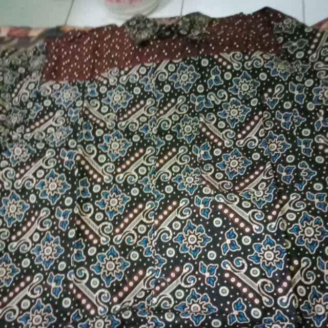 Kemeja Batik Lengan Panjang 069 Risna Batik Hrb046 Hem Atasan Batik Pria Murah Kerja Kantor Seragam