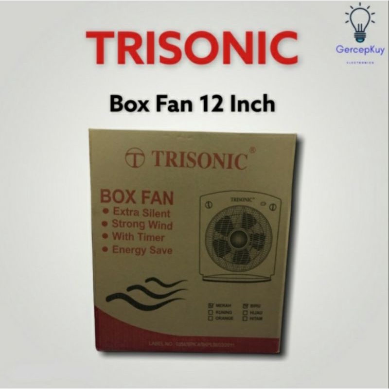 Kipas Angin Kotak / Box Fan 12 Inch + Timer Trisonic Termurah