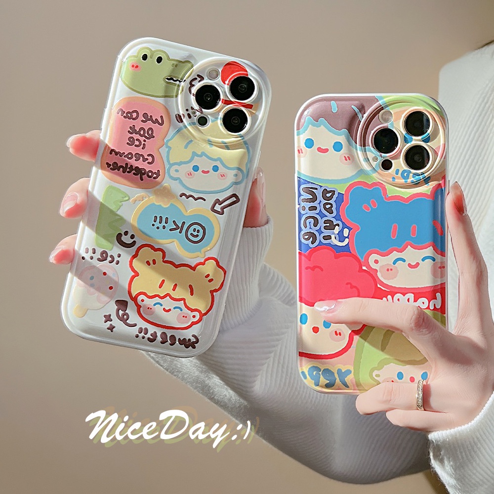 Case Bahan Silikon Motif Graffiti Untuk 12 Apll X 13promax iPhone13 Iphone xs xr 8 11