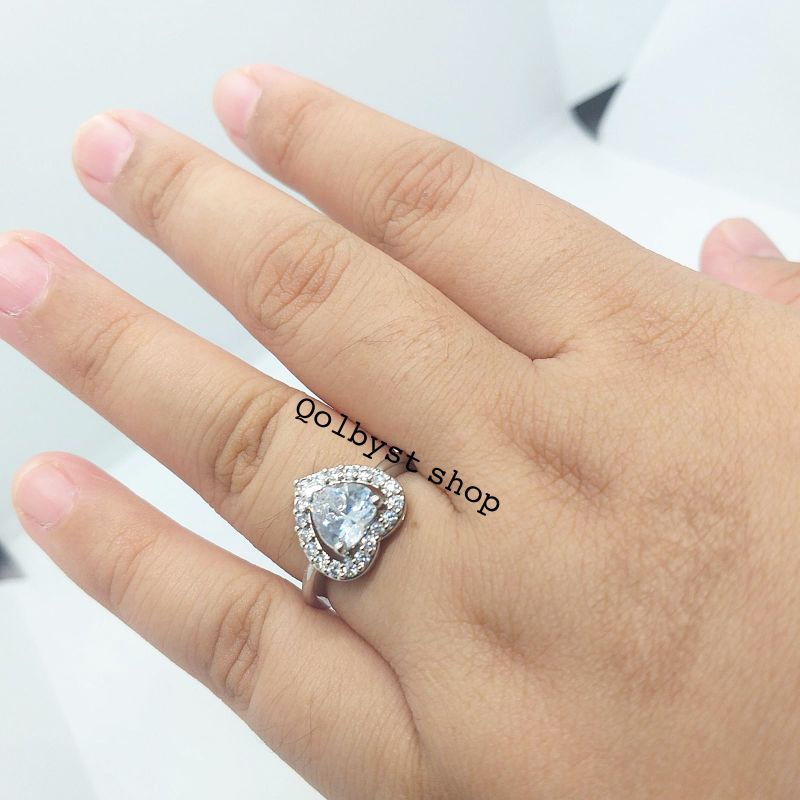 CINCIN DEWASA SILVER LOVE BESAR TITANIUM