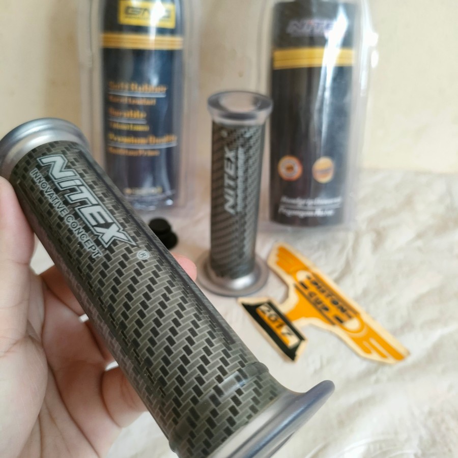 Hand Fat Grip Handgrip Handfat Sarung Stang Nitex Carbon Replika Harris Karbon Semua Motor Universal