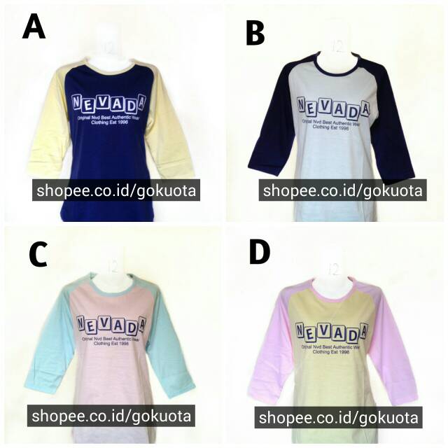 GROSIR NEVADA CEWEK | KAOS CEWEK LENGAN 7/8