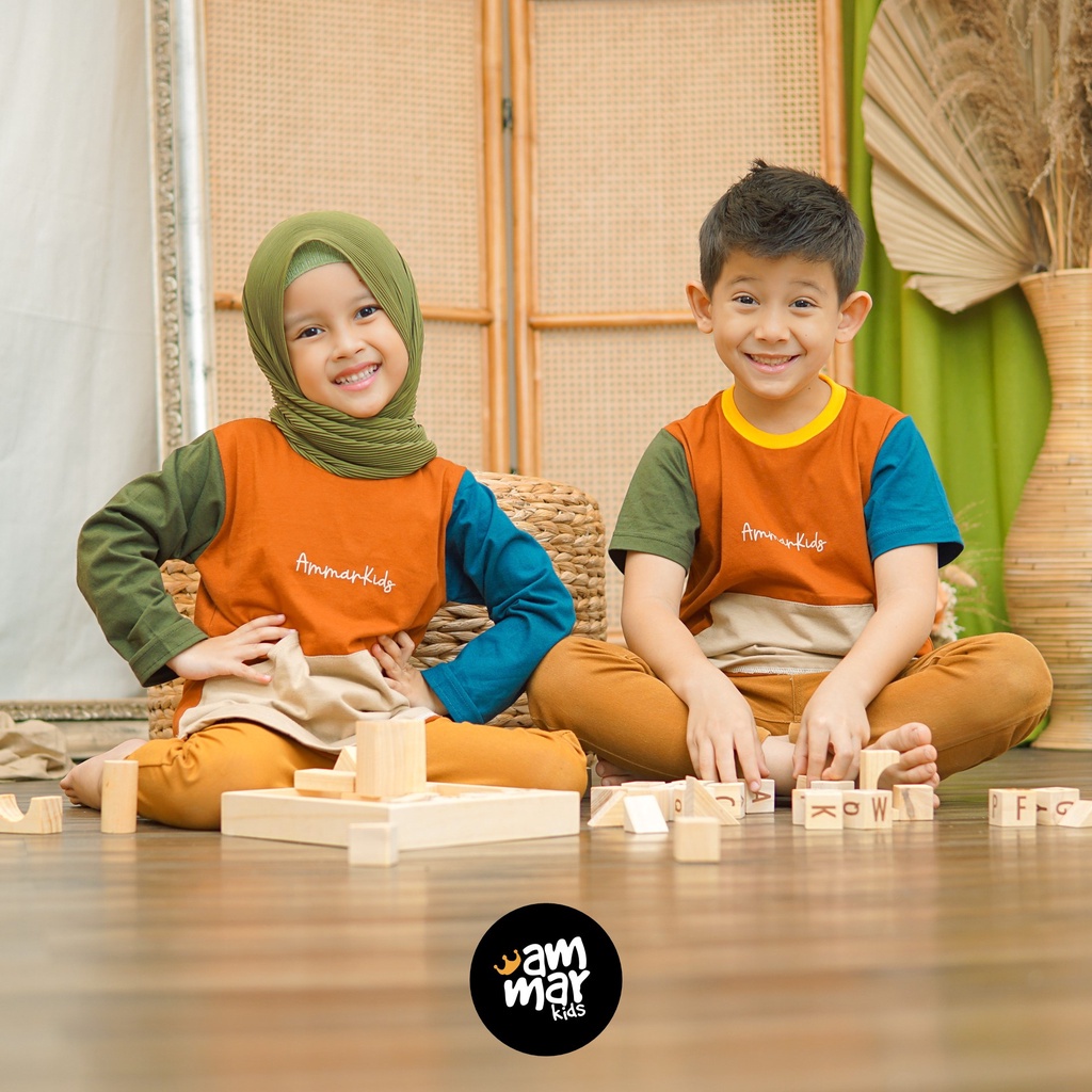 Ammar Kids Bummi Series Baju Kaos Anak Perempuan dan Laki Laki Couple Kembaran Usia 2 Sampai 12 Tahun