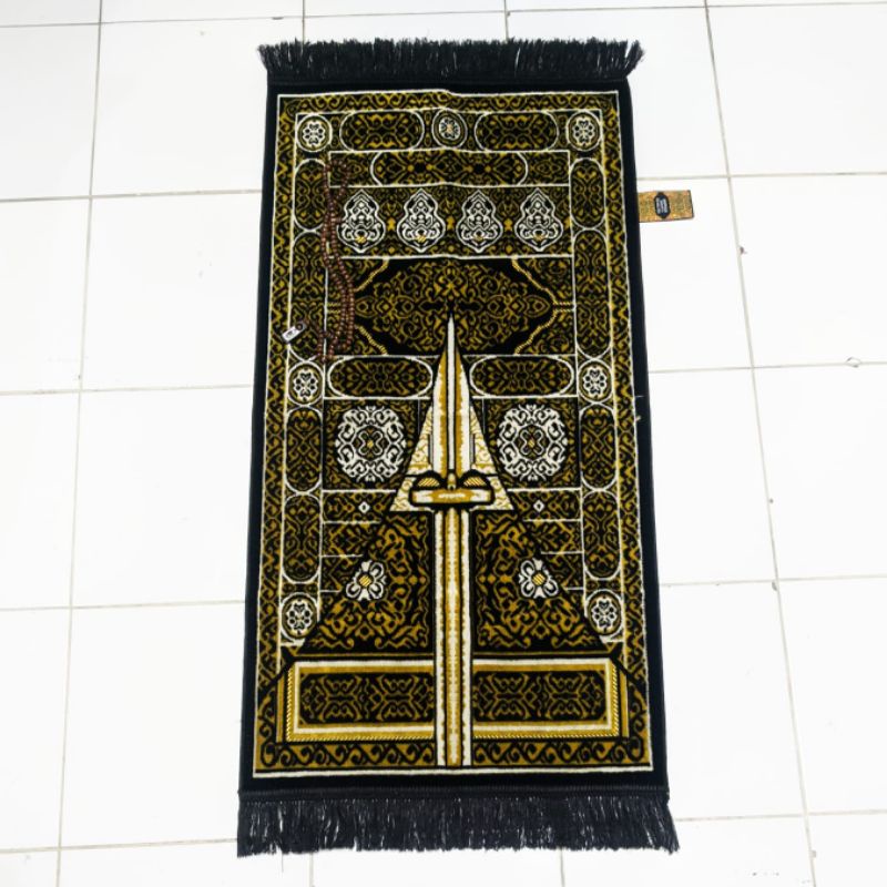 Sajadah Turki Hitam Motif Kiswah Ukuran Sedang Dan kecil Murah