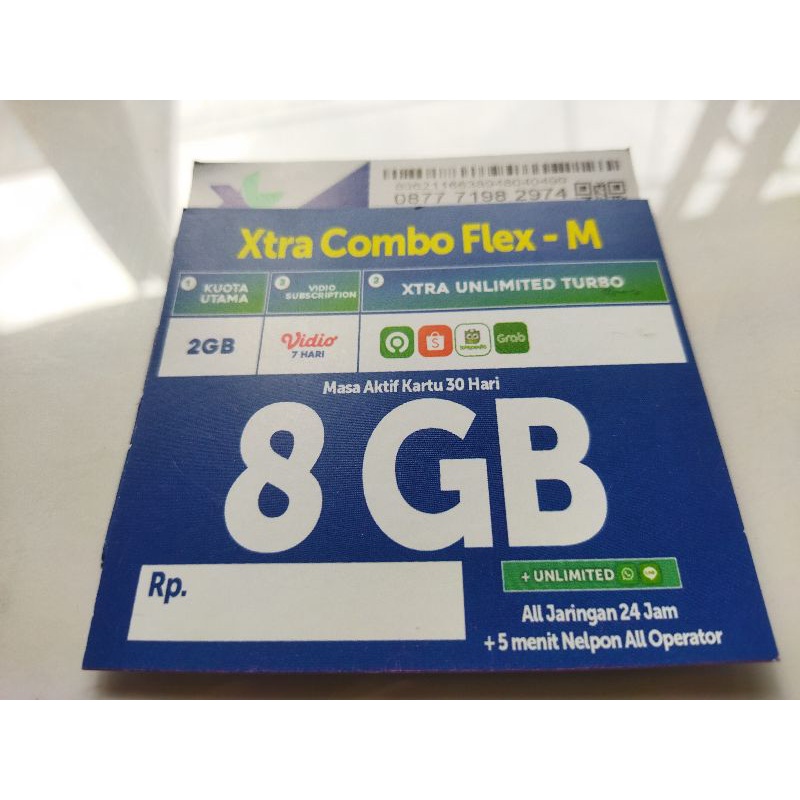 Kartu perdana xl combo flex 8.gb turbo unlimeted