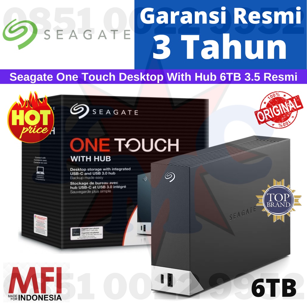 Seagate One Touch Desktop Hub HDD Hardisk Eksternal 6 TB USB 3.0 Resmi