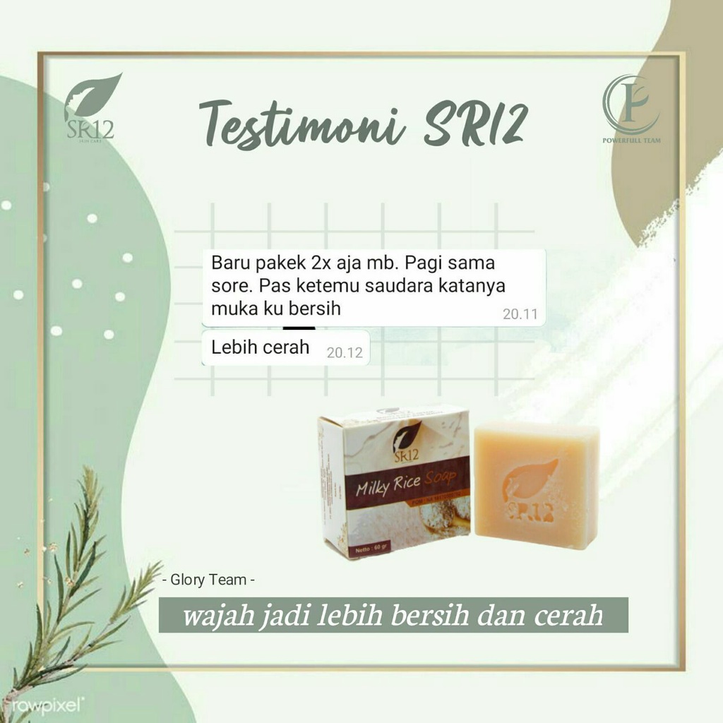 Sabun Beras SR12 Rice Soap Sabun Pembersih Wajah Pria Berjerawat Pemutih Pencerah Kulit Wajah Dan Badan SR12 BPOM Ori S94e