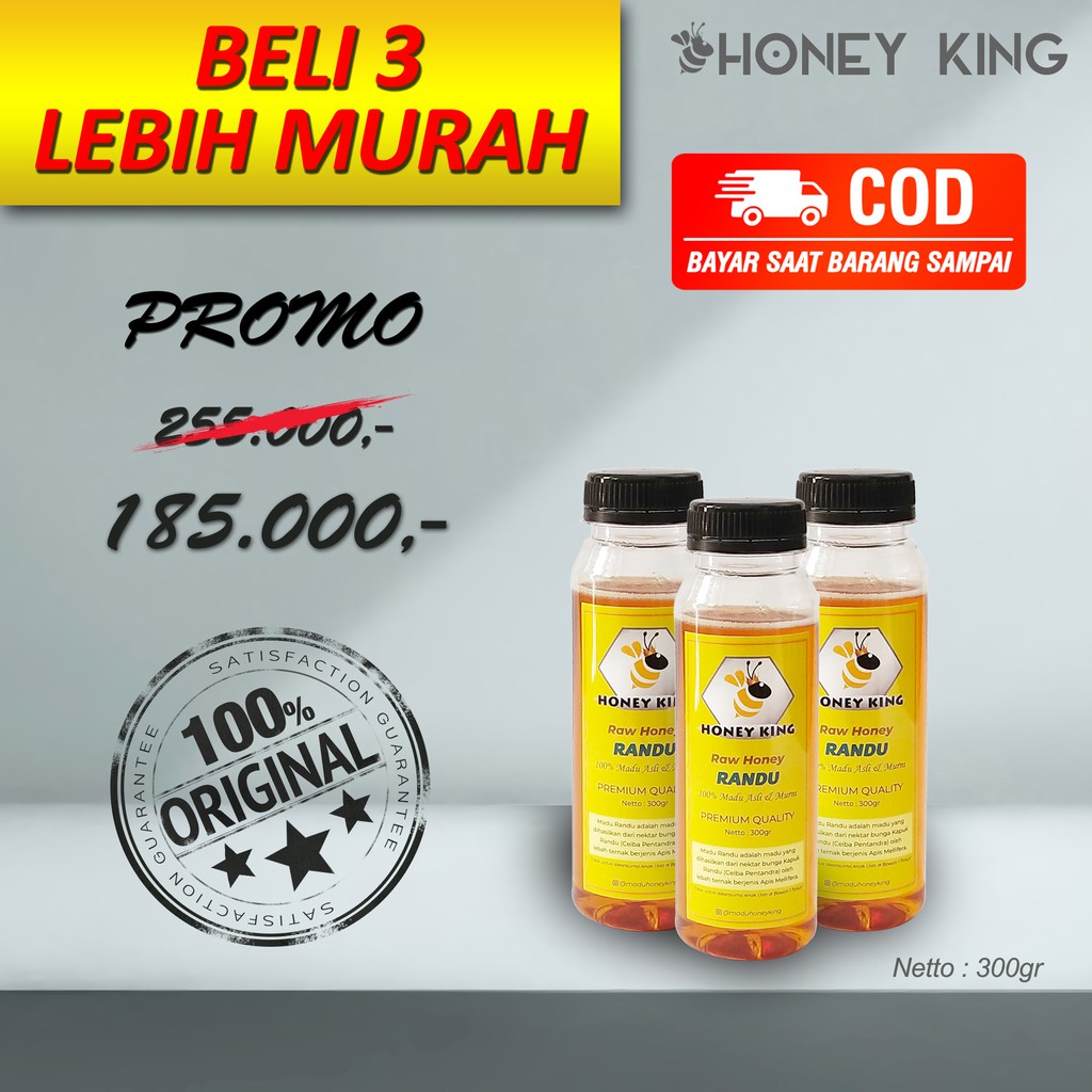 

Madu Asli Murni HONEY KING RANDU 300gr 100% ORIGINAL (3 Bottles)