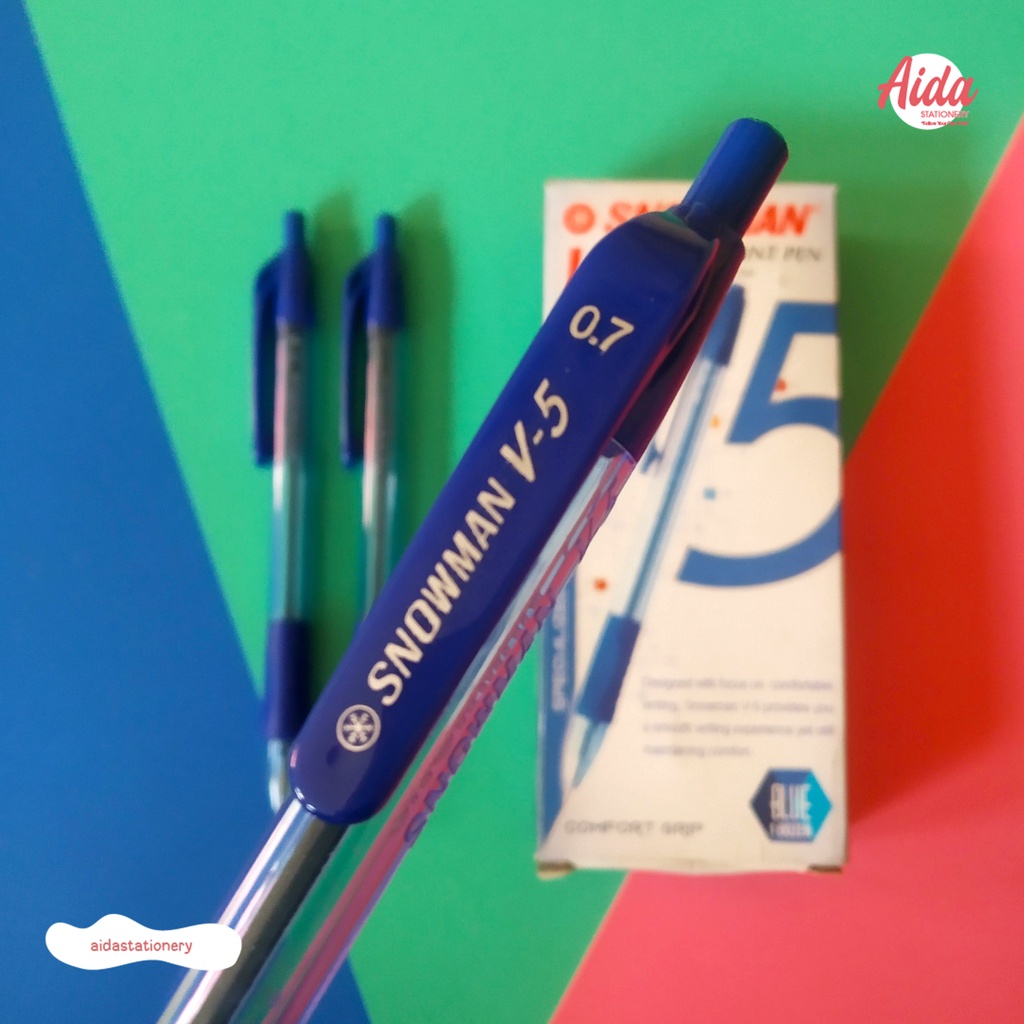 

Pulpen Snowman Ballpoint Pen Fine Point 0,7mm Biru (blue), Satuan