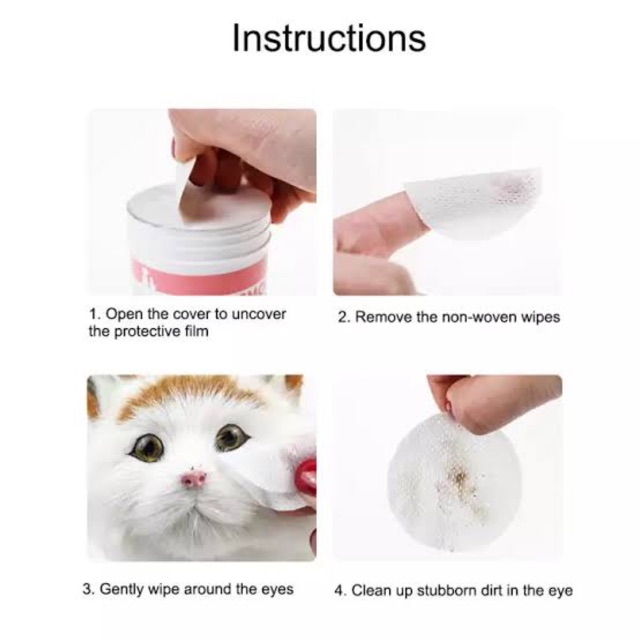DOG CAT EYE WIPES TISU MATA KUCING TISU MATA ANJING PEMBERSIH KOTORAN MATA PEMBERSIH BELEK TISU