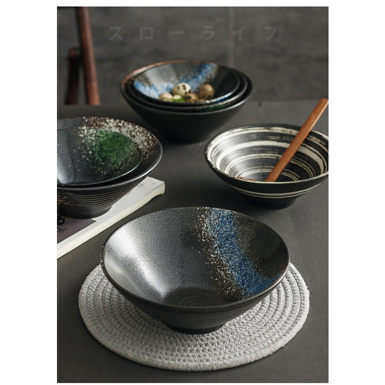 Mangkok Keramik Ramen Jepang / Japanese Ceramic Ramen Bowl - BLACK Series