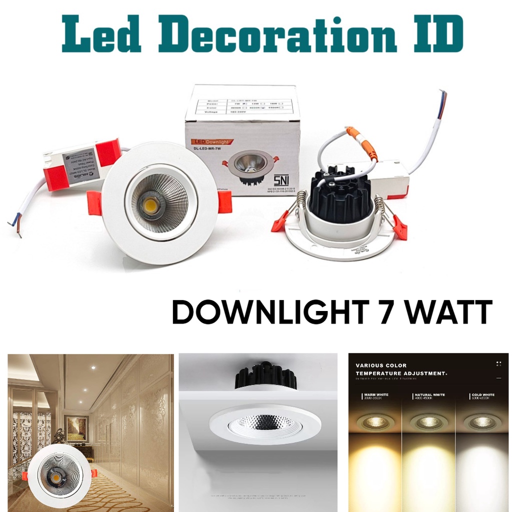 DOWNLIGHT LED 7 WATT 220V / LAMPU PLAFON 7W / LAMPU LANGIT LANGIT