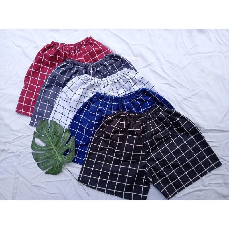 10pcs Cuma 100rb Celana Boxer Tartan Motif Kotak Series Celana Pendek Motif Api Pria Wanita[ BISA COD ]