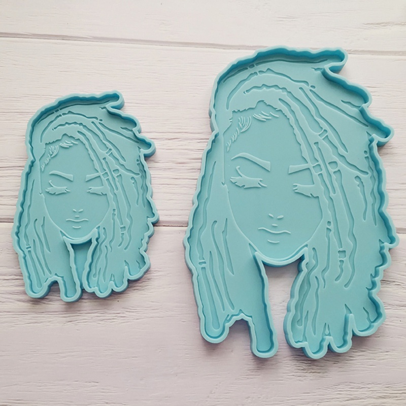SIY  Dread Girl Silicone Mold Female Head Type Resin Mold Silicone Coaster Mold Girl  Coaster Pendant Making Mold Resin Craft