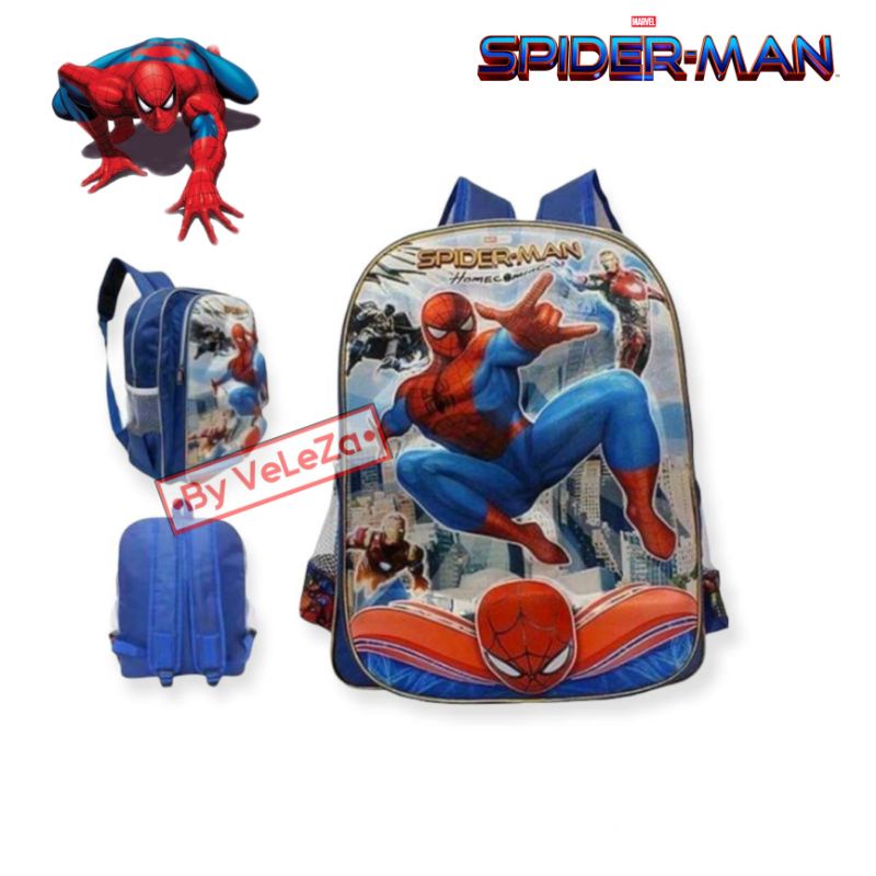 Tas ransel anak karakter Spiderman Hotwhells Emboss 3D tas anak SD/TK - tas anak