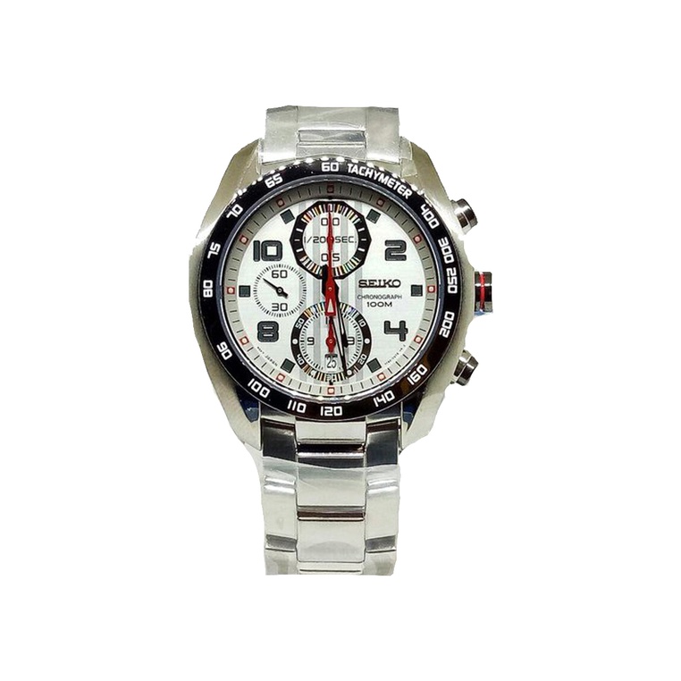Jam Tangan Pria Seiko Original SNDD33 Strap Stainless Steel Silver Chronograph Quartz