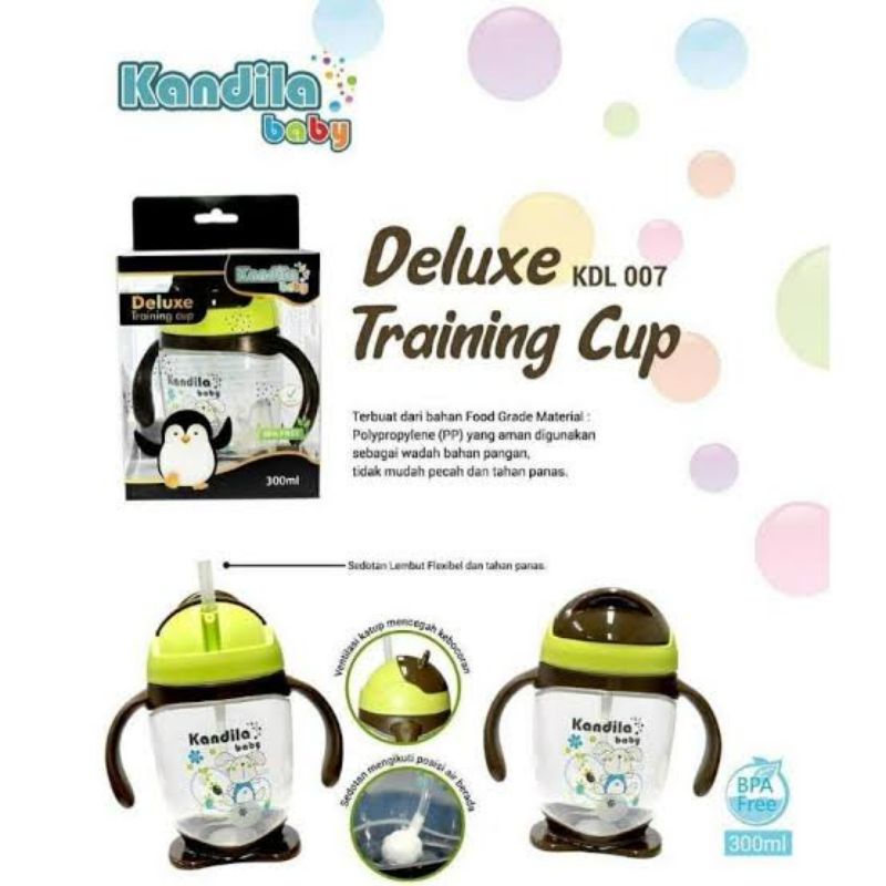 Kandila Baby Duluxe Training Cup 300ml KDL007 - Kandila Botol Minum Bayi - Botol Minum Sedotan Bayi Anti Sedak