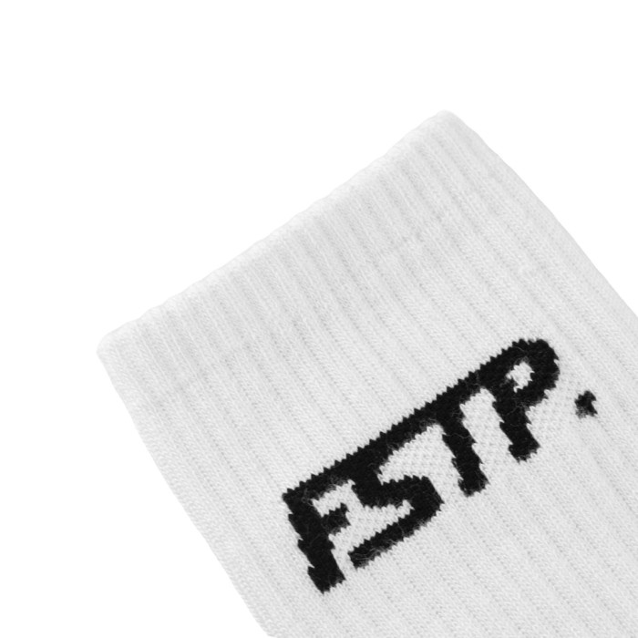 Kaos Kaki Fashion Hitam Putih Footstep Footwear - Bold White Socks