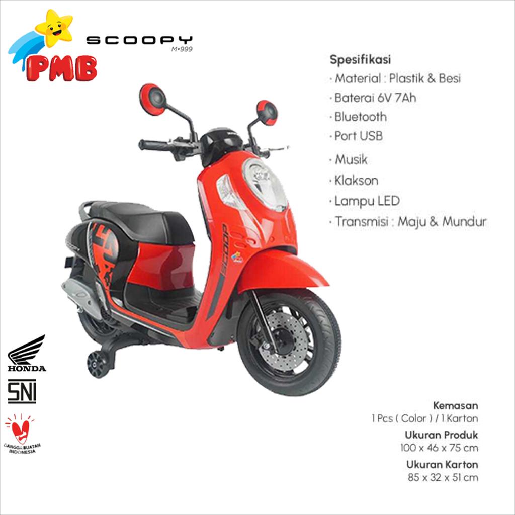 PMB Motor Aki Scoopy HONDA/ Mainan Motor Aki Anak SCOOPY 999