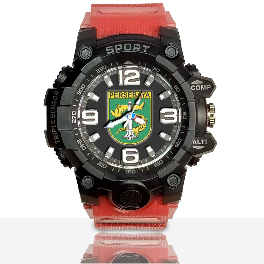 Jam Tangan Custom PERSEBAYA Ruber- Water Resistant