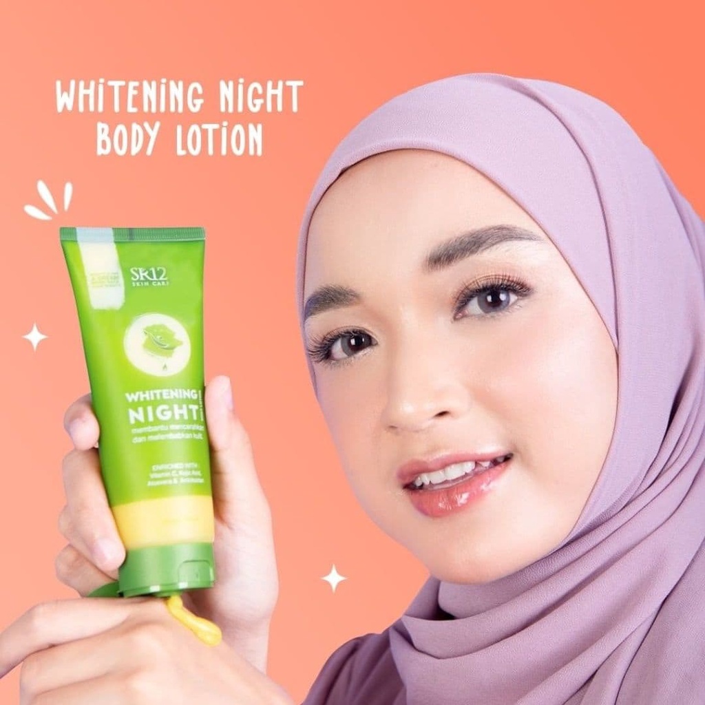 WHITENING NIGHT DAY BODY LOTION SR12 Whitening Body Lotion / Lotion Pencerah Alami BPOM