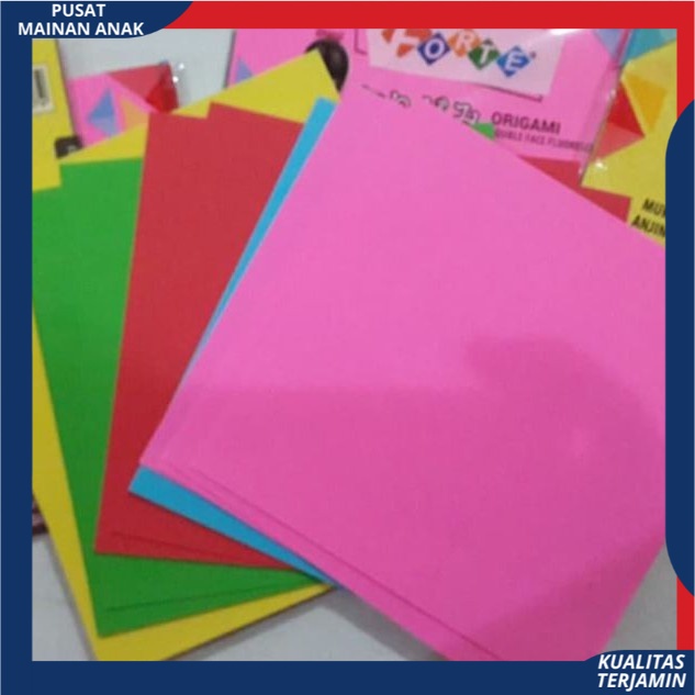 ( PROMO ) SATU PACK (ISI 25 LEMBAR ) ORIGAMI KERTAS LIPAT DUA SISI FORTE 16 X 16 DOUBLE FACE GROSIR