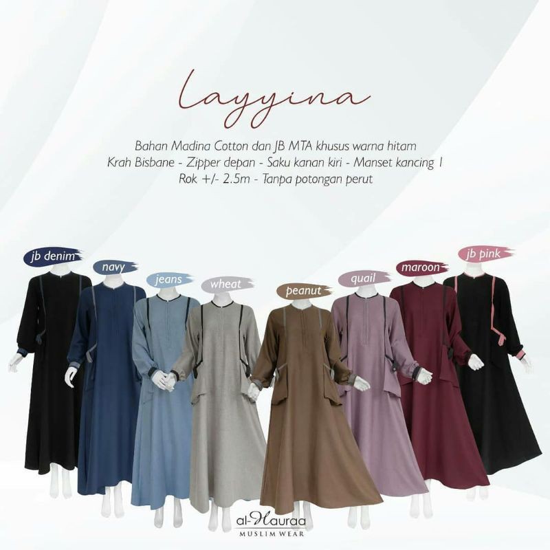 Gamis Layyina Al Hauraa - Gamis Layyina by AL HAURAA - Gamis Madina Cotton - Gamis Katun Madina