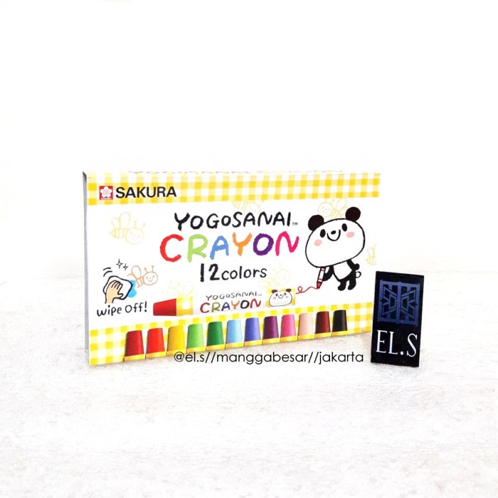

Limited Sakura Yogosanai 12 Warna Crayon Washable Trendi