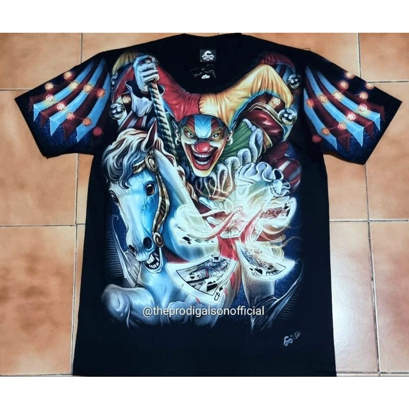 Kaos Rock Chang Caballo Import M, L dan XL Clown Full HD Glow in The Dark