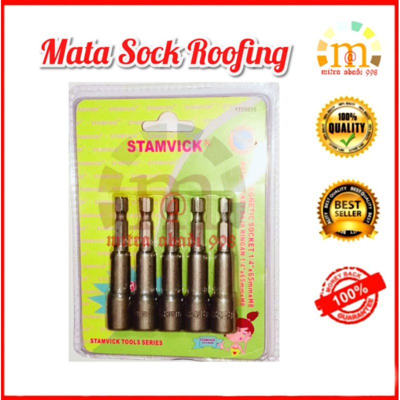 Mata Sock Roofing Stamvick 8mm x 65 - Mata Sock Baut Baja Ringan