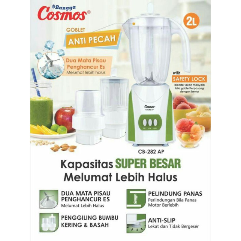 COSMOS CB-282AP BLENDER 3in1 / CB282AP BLENDER COSMOS / COSMOS CB 282 AP BLENDER 2 liter