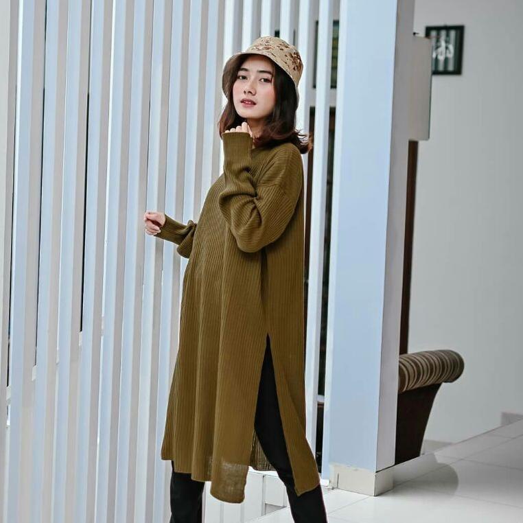 ♨ KARENINA TUNIK RAJUT / Karenina Long Tunik / Baju Muslim / Elysa midi dress / Rajut Tunik Premium 