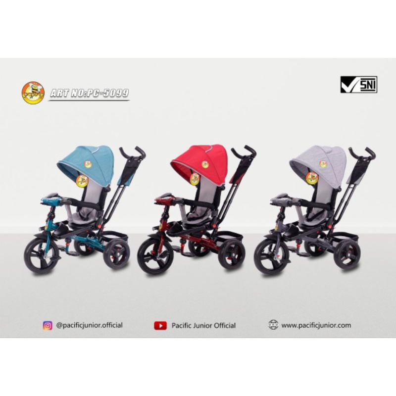 TRICYCLE/SEPEDA RODA TIGA ANAK 5099 KURSI PUTAR PACIFIC