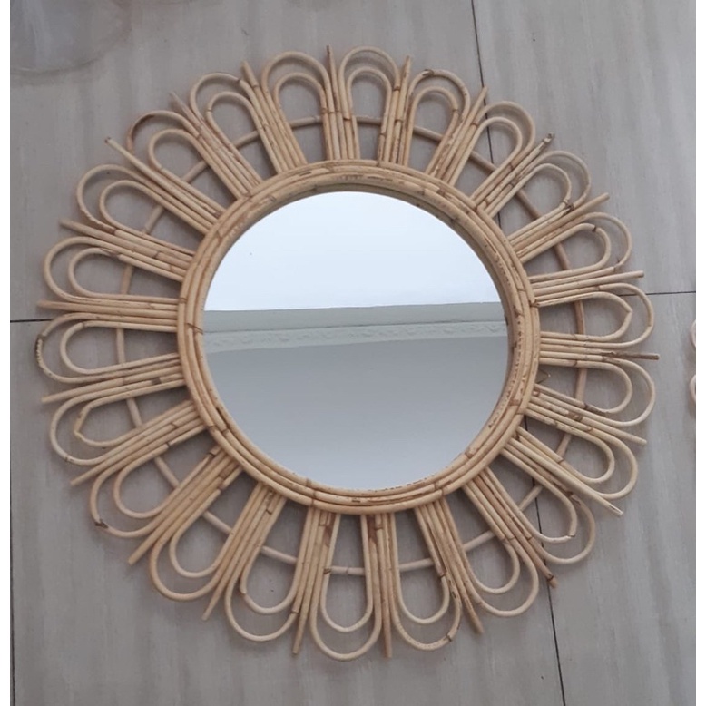Walldecore Cermin Rotan Estetis
