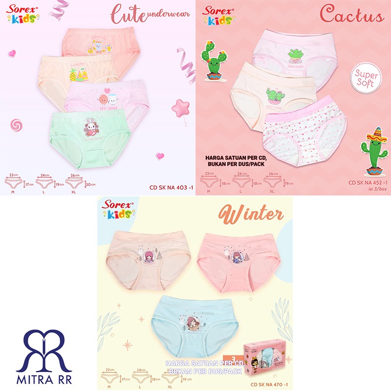 SOREX KIDS GIRL SK NA403 NA470 NA450 - CD CELANA DALAM SEGITIGA ANAK CEWEK PEREMPUAN