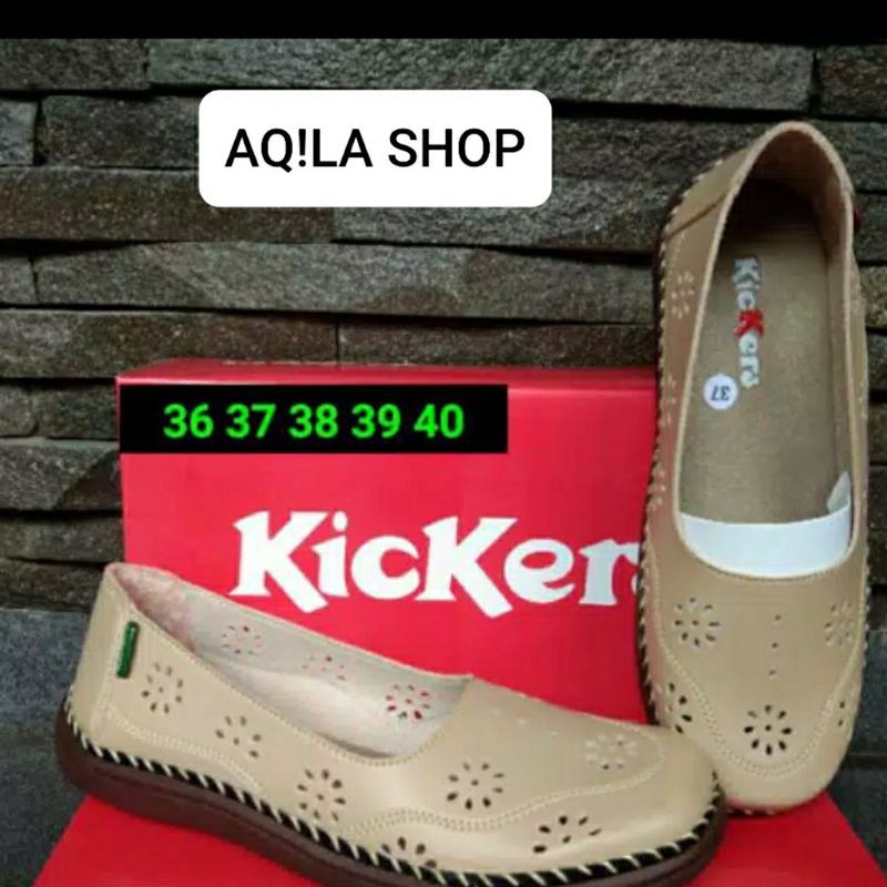 Sepatu Kickers Wanita Karir/Sepatu Panses Slip on/Sepatu Kickers Wanita Kulit Kualitas Exsport