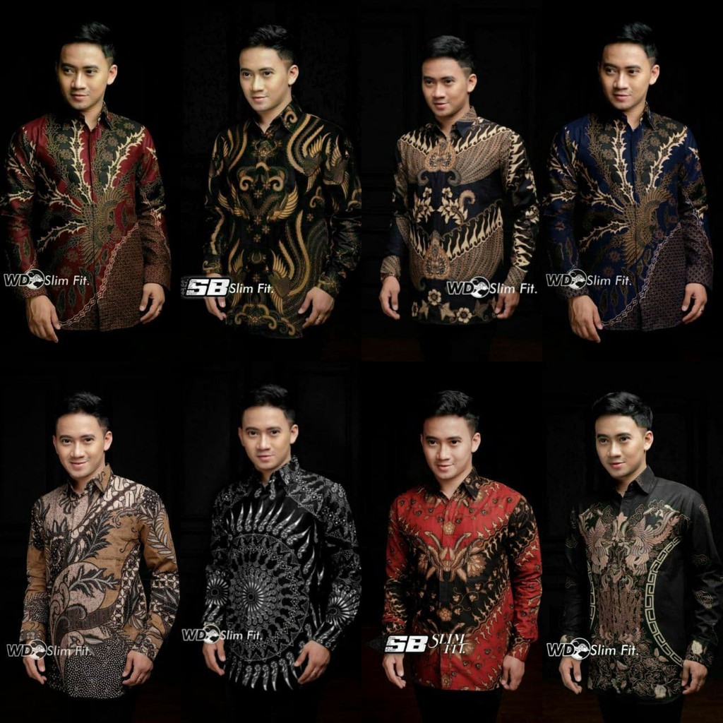 Batik Pria Lengan Panjang BATIK NAKULA HRB026 motif KERATONAN Kode 002 size M L XL XXL Reguler