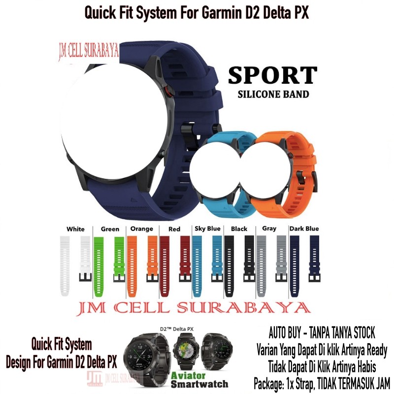 MF6X Tali Jam Watch Quick Fit Watch Strap Garmin D2 Delta PX - SIlikon
